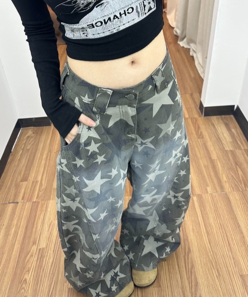almo(アルモ)の「【LAMPOON】スターカモフラージュカーブパンツ(その他パンツ・レディース・カーキ・LARGE/MEDIUM/SMALL)」の4枚目の写真