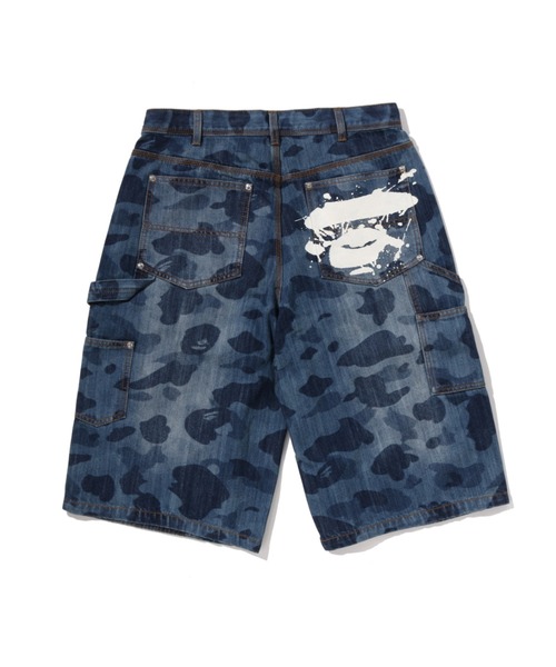 A BATHING APE（アベイシングエイプ）の「1ST CAMO DOUBLE KNEE 13 OZ RELAXED FIT DENIM SHORTS（デニムパンツ・メンズ・インディゴブルー・X-LARGE/LARGE/MEDIUM/SMALL/XX-LARGE）」の2枚目の写真
