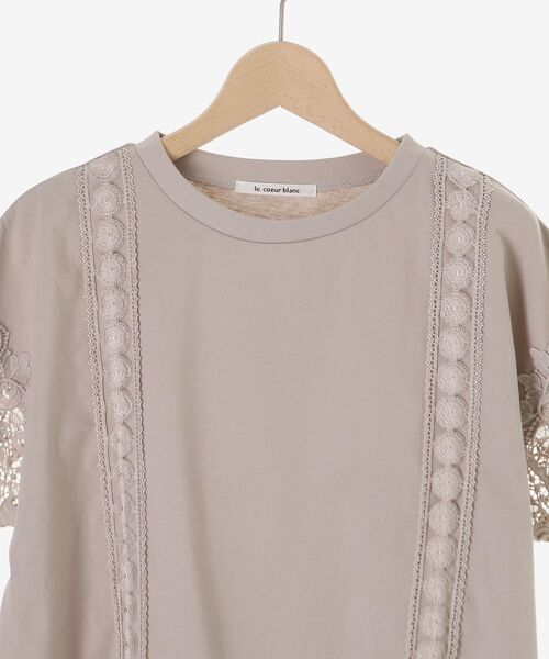 le.coeur blanc（ルクールブラン）の「レースドッキングカットソー（Tシャツ/カットソー・レディース・グレイッシュベージュ/ブラック/オフホワイト・38）」の16枚目の写真