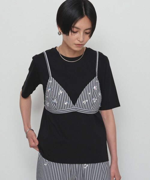 LOUNGEDRESS(ラウンジドレス)の「《セットアップ可》ストライプビジュービスチェ(シャツ/ブラウス・レディース・ブルー/ブラック・FREE)」の9枚目の写真