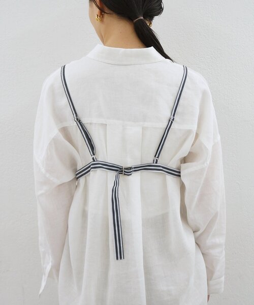 LOUNGEDRESS(ラウンジドレス)の「《セットアップ可》ストライプビジュービスチェ(シャツ/ブラウス・レディース・ブルー/ブラック・FREE)」の15枚目の写真