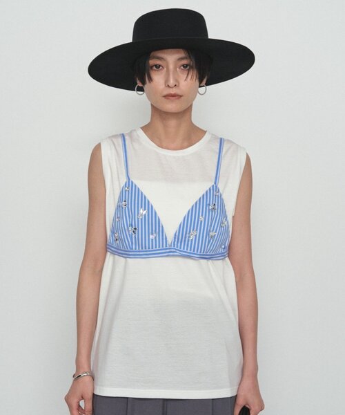 LOUNGEDRESS(ラウンジドレス)の「《セットアップ可》ストライプビジュービスチェ(シャツ/ブラウス・レディース・ブルー/ブラック・FREE)」の21枚目の写真