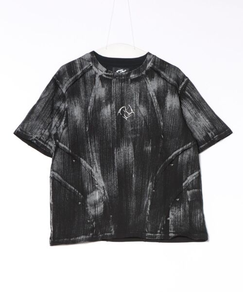 BENDER TOKYO(ベンダートウキョウ)の「【P.N UNDERGROUND】切替 スタッズ Tシャツ(Tシャツ/カットソー・メンズ・ホワイト/ブラック・M/L)」の1枚目の写真