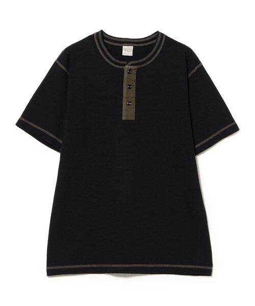 BEAMS BOY(ビームスボーイ)の「BUZZ RICKSON'S / BUZZ RICKSON'S SLUB YARN HENLEY NECK T-SHIRT(Tシャツ/カットソー・レディース・ブラック・MEDIUM)」の1枚目の写真