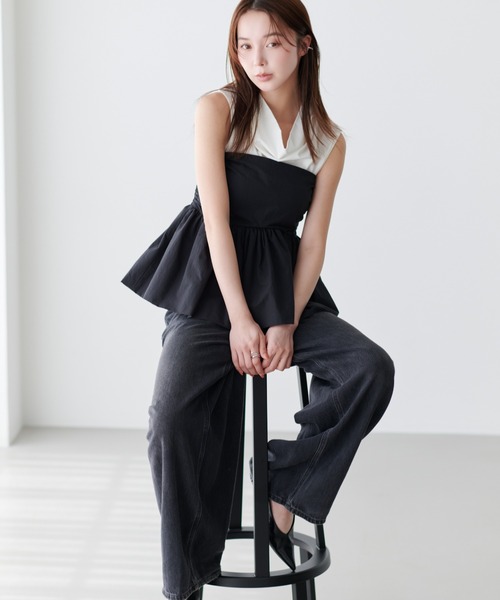 Olume (オリュム)の「バルーンベアトップス(チューブトップ・レディース・ブラック/アイボリー・FREE)」の22枚目の写真