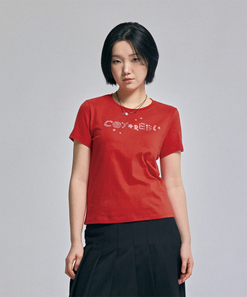 AWESOME STUDIO(オーサムスタジオ)の「リトルスターTシャツレッド(Tシャツ/カットソー・レディース・レッド・FREE)」の3枚目の写真