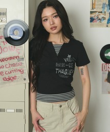dispark | DISPARK/【26年春夏新作】ストライプレイヤードクロップドT(Tシャツ/カットソー)