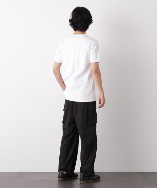 NANO universe（ナノユニバース）の「リブフライスヘンリーTシャツ 半袖（Tシャツ/カットソー・メンズ・ホワイト/ブラック・S/L/M）」の22枚目の写真