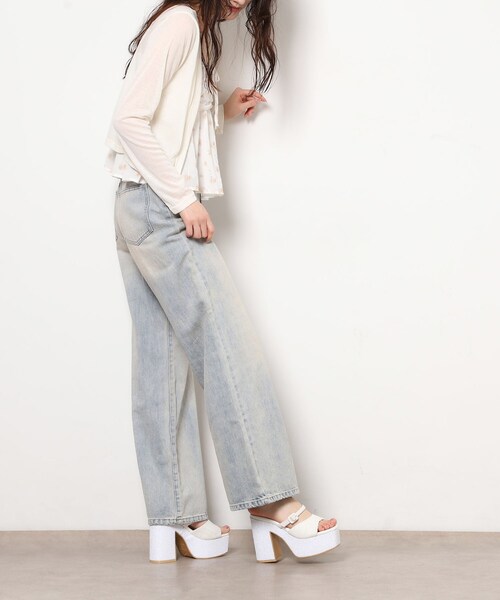 ESPERANZA(エスペランサ)の「【ラク盛り/約12cm】ラク盛り厚底グリッターツイードミュール(サンダル・レディース・ホワイト系3/ピンク系7/ブラック系2・L/M/S/LL)」の12枚目の写真
