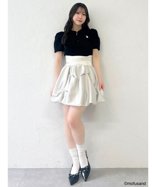 dazzlin(ダズリン)の「【mofusandコラボ】ジップコンパクトニットトップス(ニット/セーター・レディース・ブラック/ブルー/オフホワイト/ピンク・FREE)」の22枚目の写真