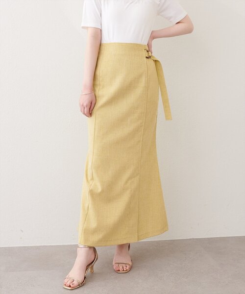 natural couture(ナチュラルクチュール)の「ラップ風タイトスカート(スカート・レディース・ブラック/イエロー/ライトベージュ・FREE)」の19枚目の写真
