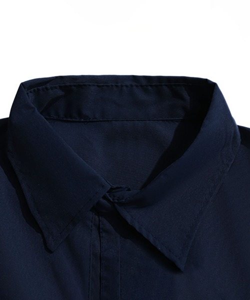 aimoha(アイモハ)の「【mens】ハーフボタン ビッグシルエット スキッパー 半袖プルオーバーシャツ(シャツ/ブラウス・メンズ・ベージュ/ネイビー・XX-LARGE/X-LARGE/LARGE/MEDIUM)」の7枚目の写真