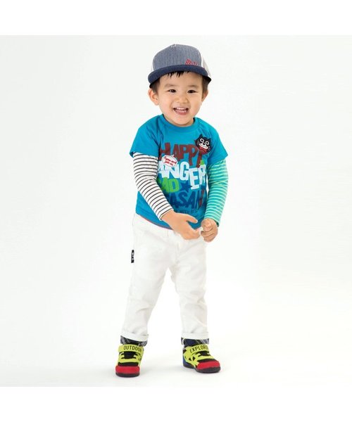 Ampersand（アンパサンド）の「刺繍入りメッシュキャップ（キャップ・キッズ・ストライプ/キナリ/ネイビー/ブラック/レッド・54/58/50）」の6枚目の写真