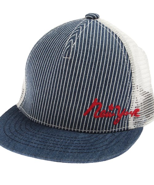 Ampersand（アンパサンド）の「刺繍入りメッシュキャップ（キャップ・キッズ・ストライプ/キナリ/ネイビー/ブラック/レッド・54/58/50）」の8枚目の写真