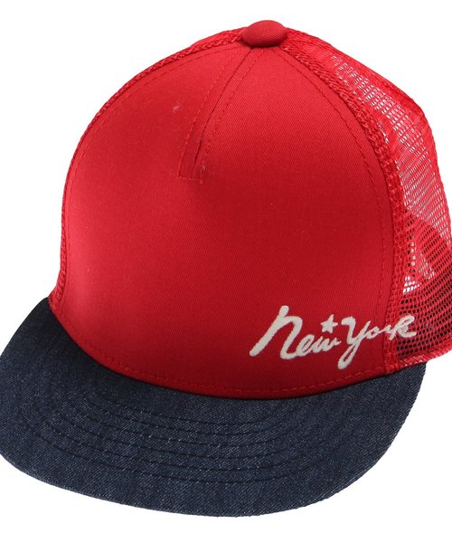 Ampersand（アンパサンド）の「刺繍入りメッシュキャップ（キャップ・キッズ・ストライプ/キナリ/ネイビー/ブラック/レッド・54/58/50）」の10枚目の写真