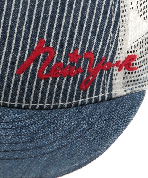 Ampersand（アンパサンド）の「刺繍入りメッシュキャップ（キャップ・キッズ・ストライプ/キナリ/ネイビー/ブラック/レッド・54/58/50）」の16枚目の写真