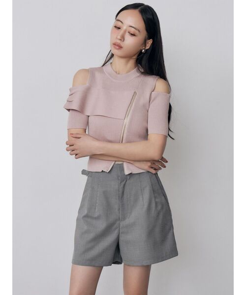 MURUA(ムルーア)の「【セットアップ対応】サイドベルトショートパンツ 夏服(その他パンツ・レディース・グレー/アイボリー/モカ・2/1)」の14枚目の写真