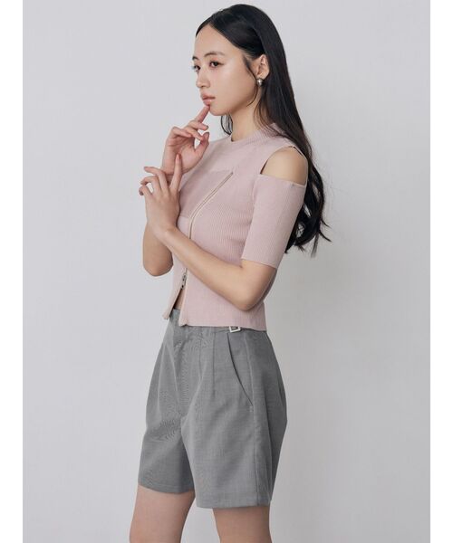 MURUA(ムルーア)の「【セットアップ対応】サイドベルトショートパンツ 夏服(その他パンツ・レディース・グレー/アイボリー/モカ・2/1)」の12枚目の写真