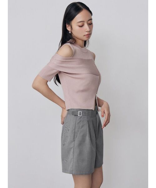 MURUA(ムルーア)の「【セットアップ対応】サイドベルトショートパンツ 夏服(その他パンツ・レディース・グレー/アイボリー/モカ・2/1)」の11枚目の写真