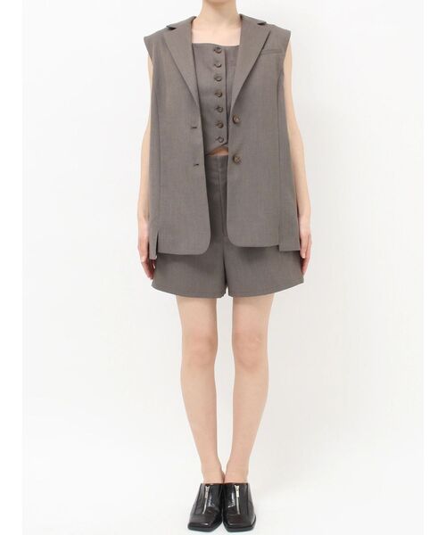MURUA(ムルーア)の「【セットアップ対応】サイドベルトショートパンツ 夏服(その他パンツ・レディース・グレー/アイボリー/モカ・2/1)」の14枚目の写真