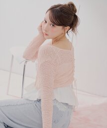 バックドロストレースカーディガン