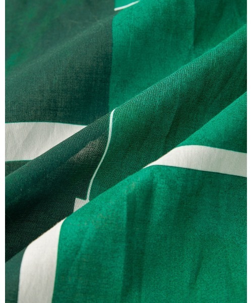 DoCLASSE( ドゥクラッセ)の「コットンボイル・プリントフリルシャツ(チュニック・レディース・ネイビー/グリーン・7/9)」の10枚目の写真
