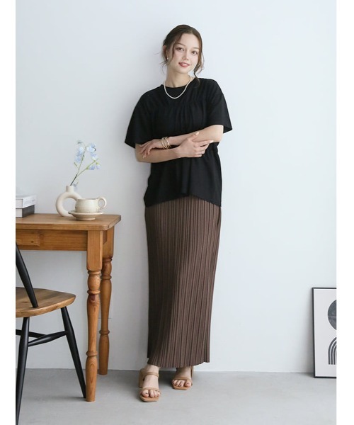 fifth(フィフス)の「シャーリングデザインTシャツ(Tシャツ/カットソー・レディース・ホワイト/ブラック・M)」の14枚目の写真