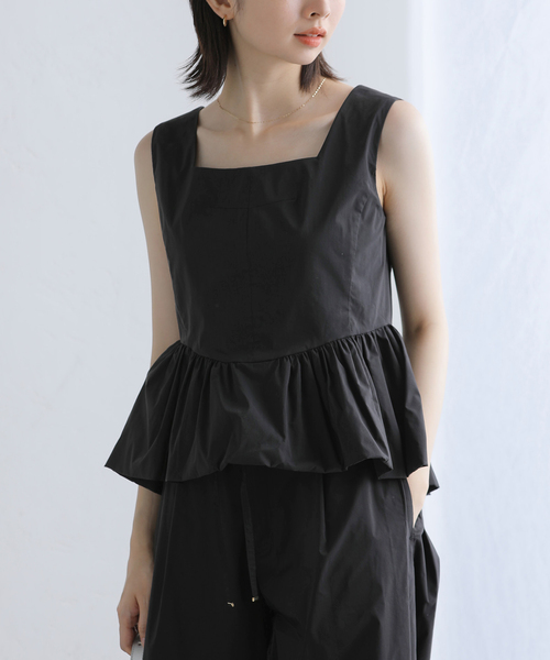 La TOTALITE(ラトータリテ)の「【洗える】コットンミックス ペプラムブラウス(シャツ/ブラウス・レディース・ホワイト/ブラック・FREE)」の12枚目の写真