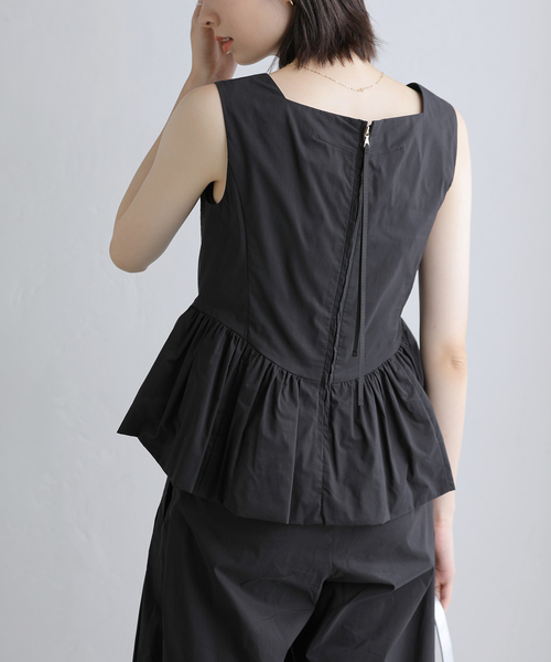 La TOTALITE(ラトータリテ)の「【洗える】コットンミックス ペプラムブラウス(シャツ/ブラウス・レディース・ホワイト/ブラック・FREE)」の13枚目の写真