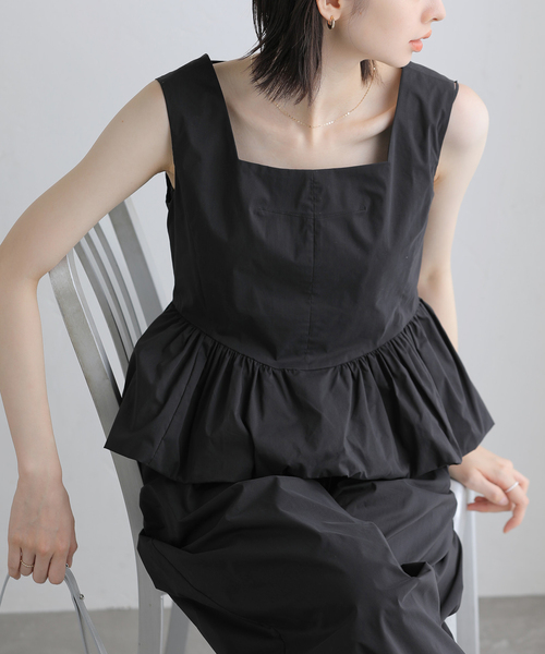 La TOTALITE(ラトータリテ)の「【洗える】コットンミックス ペプラムブラウス(シャツ/ブラウス・レディース・ホワイト/ブラック・FREE)」の14枚目の写真