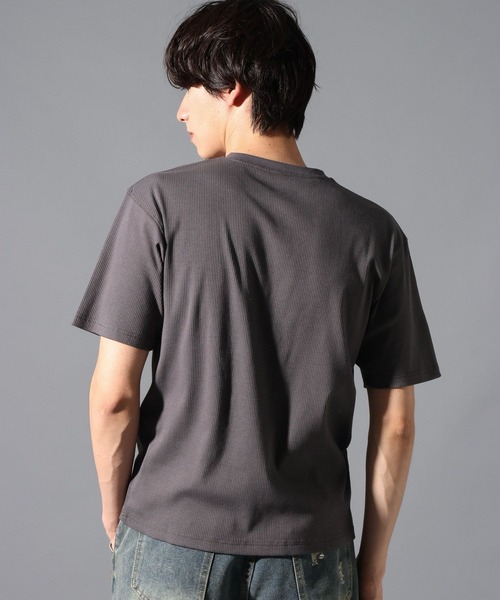 LAND MUSEUM（ランドミュージアム）の「LAND MUSEUM／クロスリブヘンリー半袖T（Tシャツ/カットソー・メンズ・ライトベージュ/チャコール・LARGE/MEDIUM）」の8枚目の写真