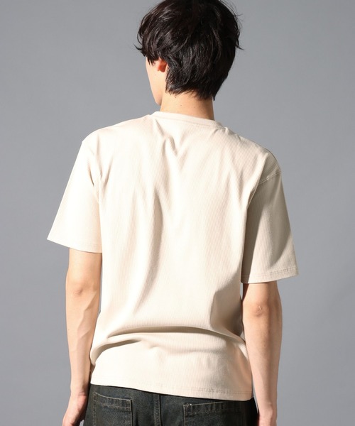 LAND MUSEUM（ランドミュージアム）の「LAND MUSEUM／クロスリブヘンリー半袖T（Tシャツ/カットソー・メンズ・ライトベージュ/チャコール・LARGE/MEDIUM）」の14枚目の写真