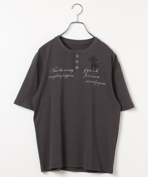 LAND MUSEUM（ランドミュージアム）の「LAND MUSEUM／クロスリブヘンリー半袖T（Tシャツ/カットソー・メンズ・ライトベージュ/チャコール・LARGE/MEDIUM）」の22枚目の写真