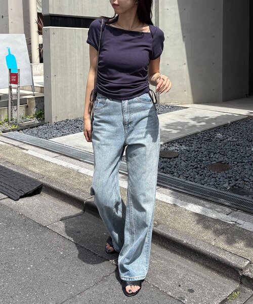CAPRICIEUX LE'MAGE(カプリシューレマージュ)の「スクエアネックドロストT(Tシャツ/カットソー・レディース・グレー/ネイビー/イエロー/ホワイト・FREE)」の16枚目の写真