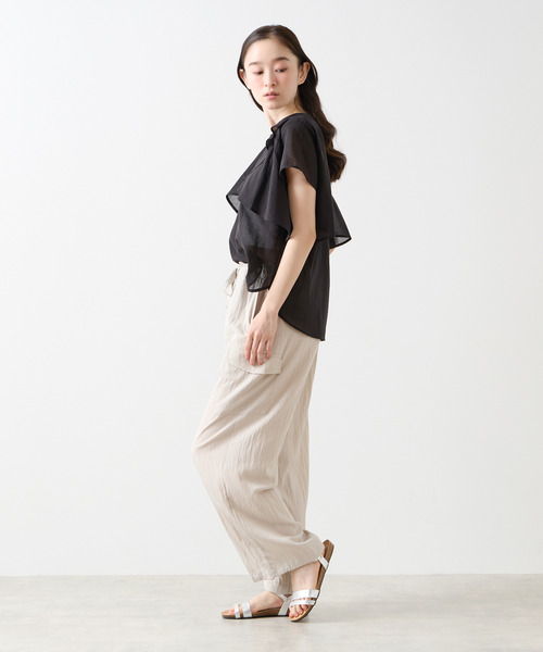 LOGEMENT DE CLAIRE(ロジュモンドクレール)の「イージーカーゴパンツ(カーゴパンツ・レディース・グレイッシュベージュ/カーキ/ブラック・3/4)」の6枚目の写真