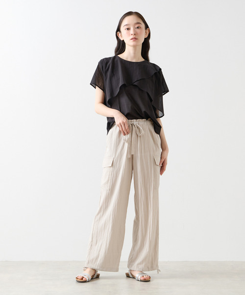 LOGEMENT DE CLAIRE(ロジュモンドクレール)の「イージーカーゴパンツ(カーゴパンツ・レディース・グレイッシュベージュ/カーキ/ブラック・3/4)」の12枚目の写真
