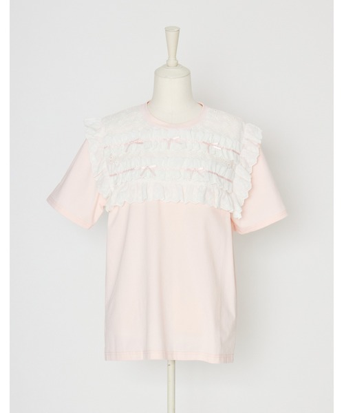 Lolime by mellfy memory(ロリミー バイ メルフィーメモリー)の「cotton frill T-shirts(Tシャツ/カットソー・レディース・ホワイト/ピンク・M/LL)」の22枚目の写真