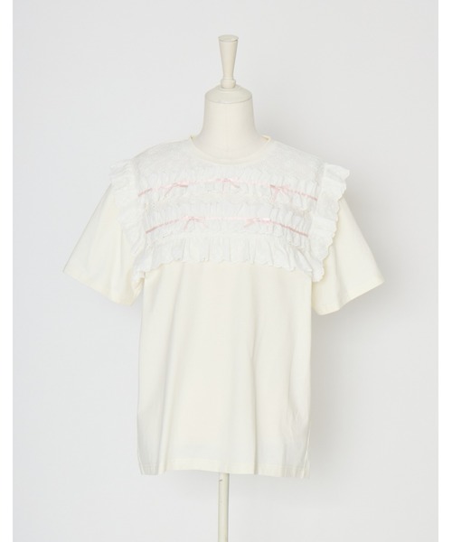 Lolime by mellfy memory(ロリミー バイ メルフィーメモリー)の「cotton frill T-shirts(Tシャツ/カットソー・レディース・ホワイト/ピンク・M/LL)」の16枚目の写真