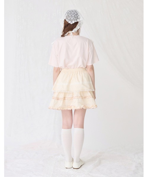 Lolime by mellfy memory(ロリミー バイ メルフィーメモリー)の「cotton frill T-shirts(Tシャツ/カットソー・レディース・ホワイト/ピンク・M/LL)」の15枚目の写真