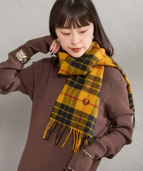 【WEB限定】經典刺繡LOGO 格紋羊羔毛圍巾