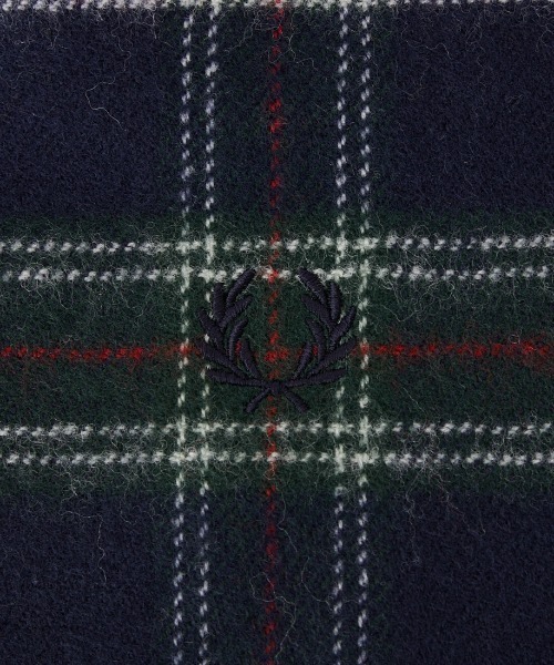【WEB限定】經典刺繡LOGO 格紋羊羔毛圍巾