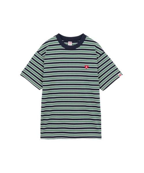 APEE BY A BATHING APE(エイピーバイアベイシングエイプ)の「APEE STRIPED TEE #2(Tシャツ/カットソー・レディース・ピンク/ネイビー・SMALL/X-SMALL)」の1枚目の写真