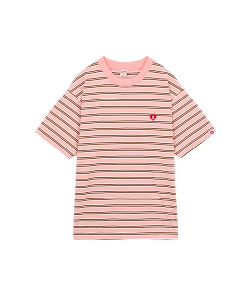APEE BY A BATHING APE(エイピーバイアベイシングエイプ)の「APEE STRIPED TEE #2(Tシャツ/カットソー・レディース・ピンク/ネイビー・SMALL/X-SMALL)」の2枚目の写真