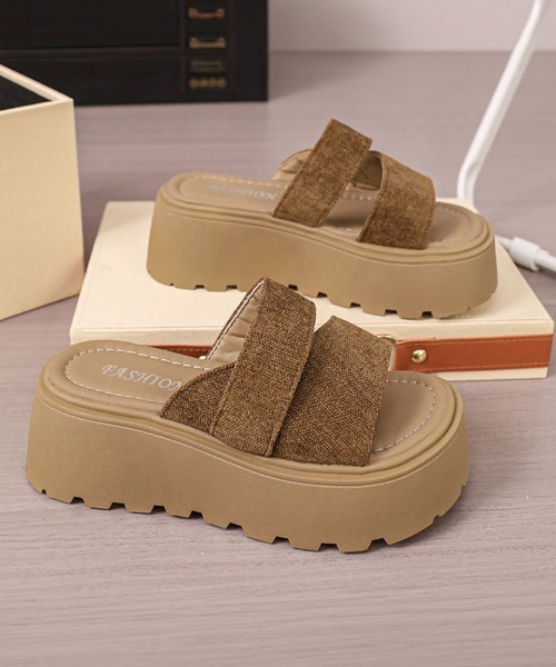 Miniministore（ミニミニストア）の「厚底サンダル ドット柄ミュールサンダル夏（サンダル・レディース・ブラウン系1/ブラウン系2/アイボリー・22.5cm/23.0cm/23.5cm/24.0cm/24.5cm）」の18枚目の写真