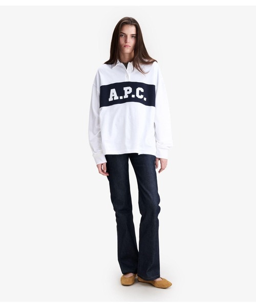 A.P.C.（アーペーセー）の「JERSEY RUSTIQUE COTON BI（Tシャツ/カットソー・レディース・ダークネイビー/ホワイト・S）」の3枚目の写真