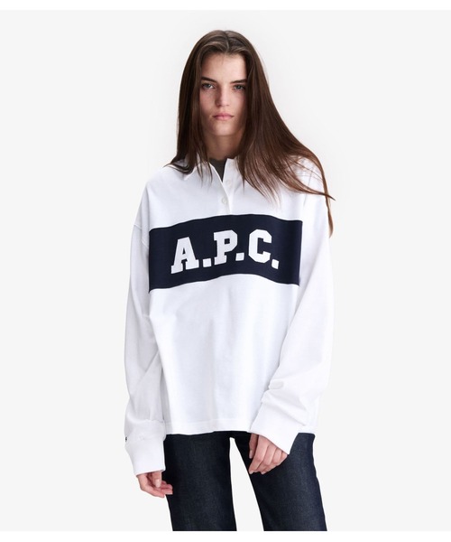 A.P.C.（アーペーセー）の「JERSEY RUSTIQUE COTON BI（Tシャツ/カットソー・レディース・ダークネイビー/ホワイト・S）」の5枚目の写真
