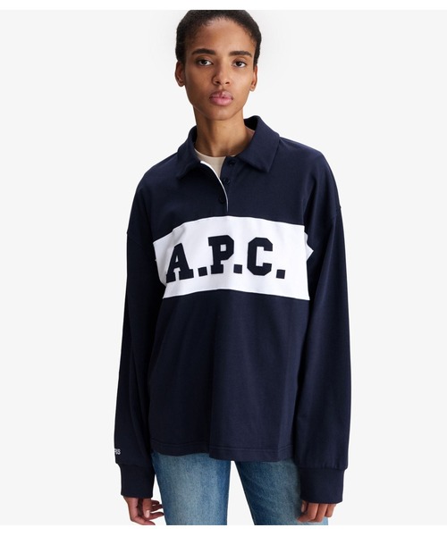 A.P.C.（アーペーセー）の「JERSEY RUSTIQUE COTON BI（Tシャツ/カットソー・レディース・ダークネイビー/ホワイト・S）」の8枚目の写真