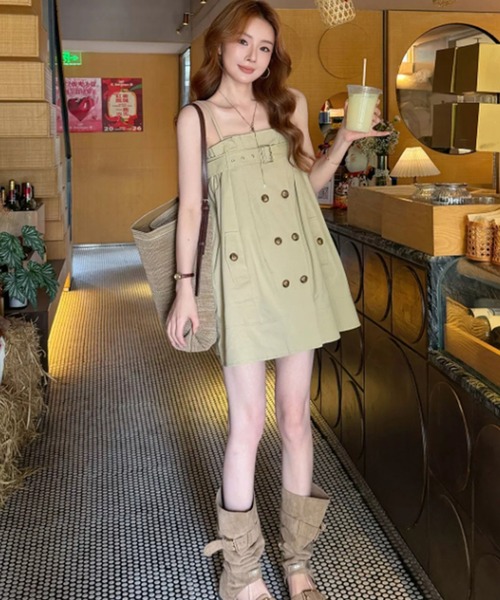 leune(ルネ)の「トレンチ風キャミワンピース(ワンピース・レディース・ベージュ・FREE)」の7枚目の写真