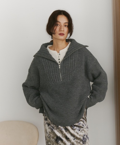ORDENA(オルディナ)の「サーマルヘンリーフレアプルオーバー(Tシャツ/カットソー・レディース・グレー/アイボリー/チョコ/ブラック・FREE)」の19枚目の写真