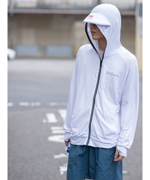 K-SWISS(ケースイス)の「【K-SWISS/ケースイス】接触冷感パーカー/UV対策ジップアップフードパーカー(パーカー・メンズ・ブラック/ホワイト/ネイビー・MEDIUM/LARGE/X-LARGE)」の2枚目の写真